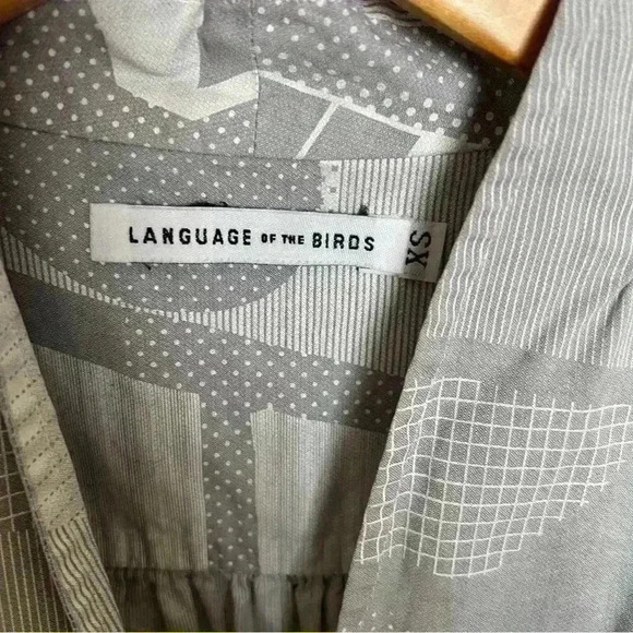 Language Of The Birds Cotton V-Neck Dress-Extra Small - Picture 4 of 7